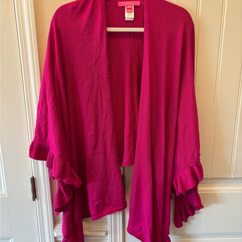 Lilly Pulitzer Pink Ruffled Marcelle Wrap - One Size